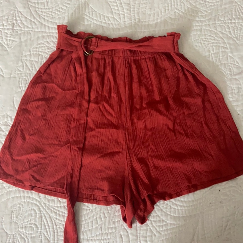 Terracotta high waisted shorts